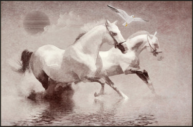 Arts numériques intitulée "Les chevaux de Jupi…" par Harald Dastis, Œuvre d'art originale, Peinture numérique