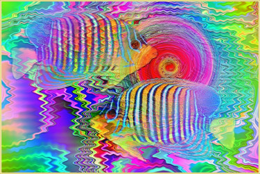 Digitale Kunst mit dem Titel "Pisces" von Harald Dastis, Original-Kunstwerk, Digitale Malerei