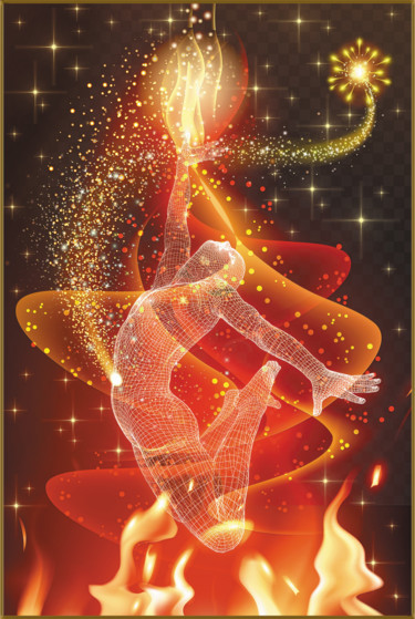 Arte digital titulada "La danse du feu" por Harald Dastis, Obra de arte original, Pintura Digital