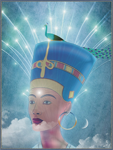 제목이 "Nefertiti"인 디지털 아트 Harald Dastis로, 원작, 디지털 페인팅