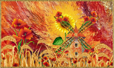 Arts numériques intitulée "moulin à vent" par Harald Dastis, Œuvre d'art originale, Peinture numérique
