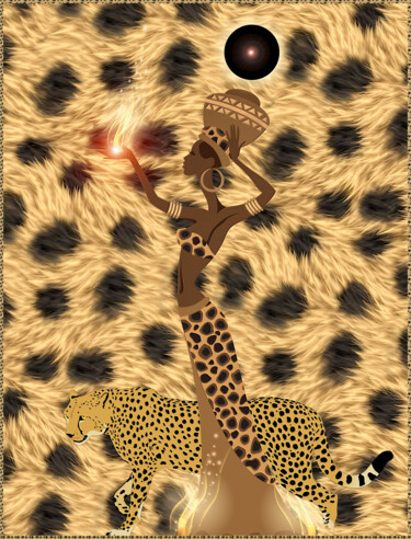 L'africaine Digitale Künste mit dem Titel "L'africaine" von Harald Dastis, Original-Kunstwerk, Digitale Malerei
