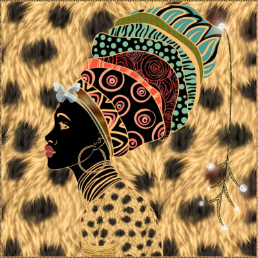 Arts numériques intitulée "L"africaine" par Harald Dastis, Œuvre d'art originale, Peinture numérique