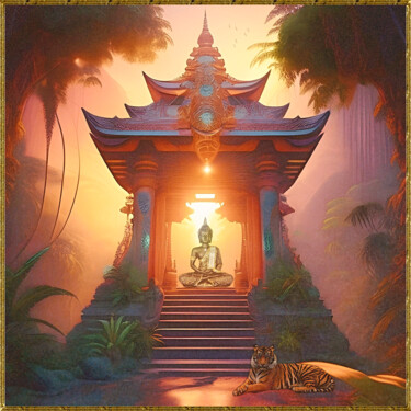 Digital Arts titled "Le temple du tigre" by Harald Dastis, Original Artwork, 2D Digital Work