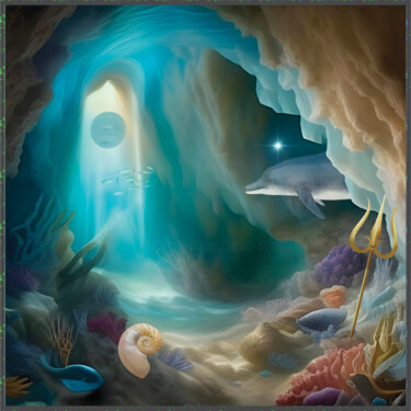 Arts numériques intitulée "La grotte neptunien…" par Harald Dastis, Œuvre d'art originale, Travail numérique 2D