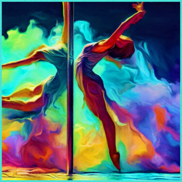 Цифровое искусство под названием "Poledance" - Harald Laier, Подлинное произведение искусства, Цифровая живопись