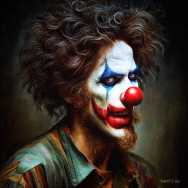 Digitale Kunst mit dem Titel "Der Clown der Hinte…" von Harald Laier, Original-Kunstwerk, Digitale Malerei