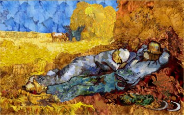 Artes digitais intitulada "Van Gogh Heuernte" por Harald Ody, Obras de arte originais, Pintura digital