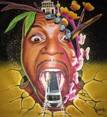 Pintura titulada "toile-cg.jpg" por Hardy Ngoma, Obra de arte original, Decoración del hogar