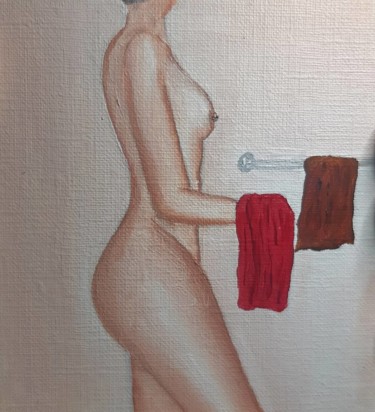Painting titled "Nude" by Harman Ghuman, Original Artwork, Oil