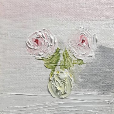 Painting titled "Impasto Rose 1" by Harman Ghuman, Original Artwork, Oil