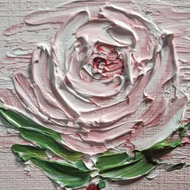 Painting titled "Impasto rose 4" by Harman Ghuman, Original Artwork, Oil