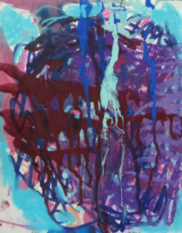 Schilderij getiteld "The Purple Angel" door Harmon, Origineel Kunstwerk, Acryl