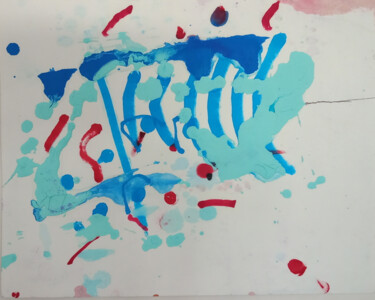 Malerei mit dem Titel "The Thin Blue Line" von Harmon, Original-Kunstwerk, Acryl