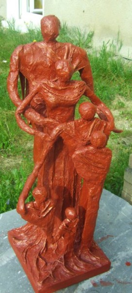 Skulptur mit dem Titel "Famille de 6 person…" von S Eymond Laritaz, Original-Kunstwerk