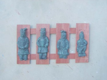 Sculptuur getiteld "Guerriers chinois" door S Eymond Laritaz, Origineel Kunstwerk