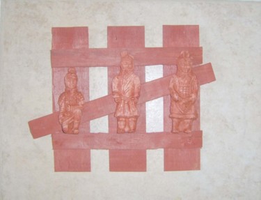 Scultura intitolato "Guerriers chinois" da S Eymond Laritaz, Opera d'arte originale