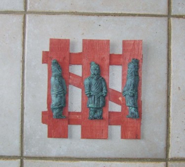 Sculpture intitulée "Guerrier chinois 2p…" par S Eymond Laritaz, Œuvre d'art originale
