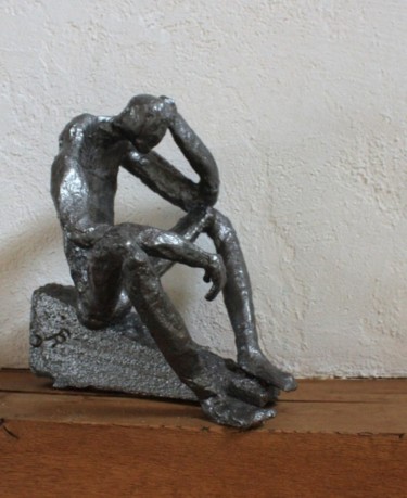 Sculpture intitulée "Un homme...Qui pense" par S Eymond Laritaz, Œuvre d'art originale, Plâtre