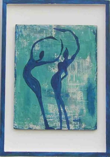 Sculpture intitulée "Vibrance bleue ou l…" par S Eymond Laritaz, Œuvre d'art originale, Pigments Monté sur artwork_cat.
