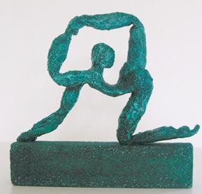 Sculpture intitulée "Jeune gymnaste" par S Eymond Laritaz, Œuvre d'art originale, Plâtre