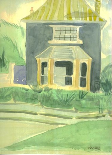 Peinture intitulée "une maison nordique" par S Eymond Laritaz, Œuvre d'art originale