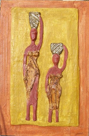 Sculpture intitulée "Mère & fille" par S Eymond Laritaz, Œuvre d'art originale