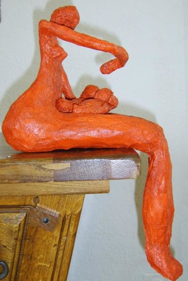 Скульптура под названием "Maman aux jumeaux -…" - S Eymond Laritaz, Подлинное произведение искусства, Гипс