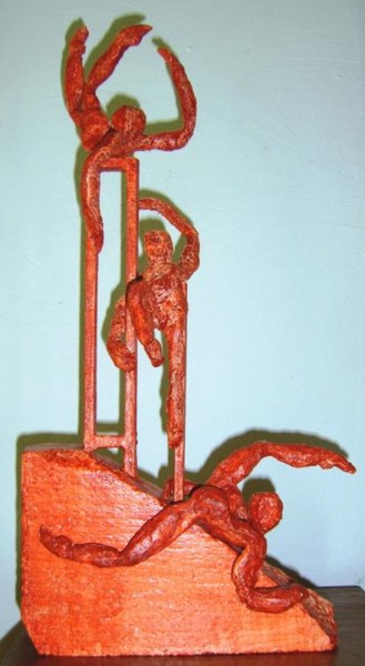 Sculpture intitulée "jeux d'enfants" par S Eymond Laritaz, Œuvre d'art originale, Fil de fer