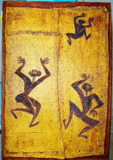 Sculpture intitulée "Danse tribale" par S Eymond Laritaz, Œuvre d'art originale