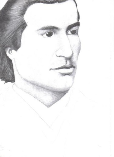Drawing titled "Eminescu the poet" by Grotesque, Original Artwork