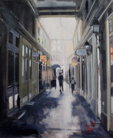 Peinture intitulée "Paris passage Dauph…" par Harold Aupetit, Œuvre d'art originale
