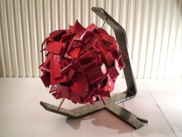 Skulptur mit dem Titel "Hémoglobine" von Harold Cavene, Original-Kunstwerk, Metalle