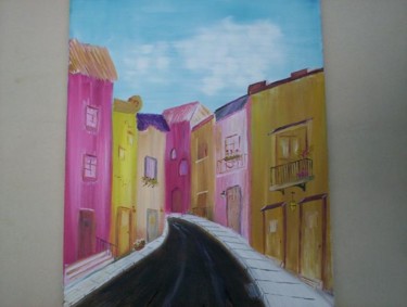 Painting titled "Street where you li…" by Harold Messler, Original Artwork