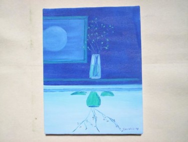 Painting titled "Blue Vase" by Harold Messler, Original Artwork