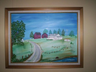 Painting titled "Country Road" by Harold Messler, Original Artwork, Oil