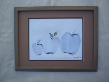 Painting titled "Apple Leaves" by Harold Messler, Original Artwork, Oil