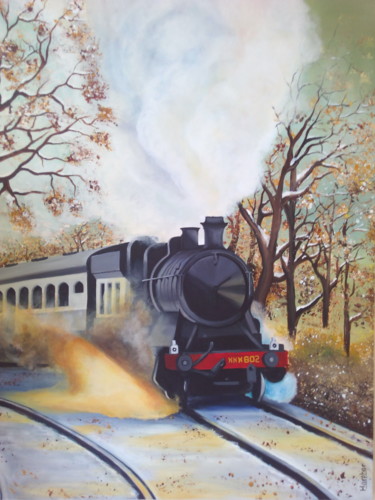 Painting titled "The Steaming Beauty" by Harphar, Original Artwork, Acrylic