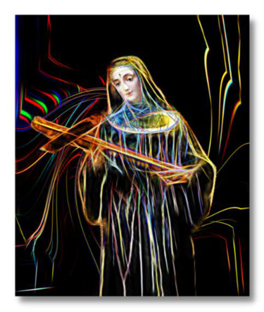 Painting titled "Bless You" by Harris, Original Artwork, Digital Painting Mounted on Aluminium