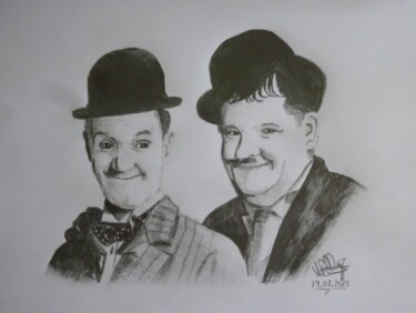 Painting titled "Laurel and Hardy" by Harry Babbage, Original Artwork