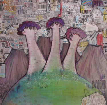 Peinture intitulée "Baobab Attack" par Harry Gaabor, Œuvre d'art originale, Autre