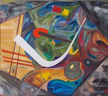 Malerei mit dem Titel "Cosmos borealis" von Harry Lübke (hARRY), Original-Kunstwerk, Öl