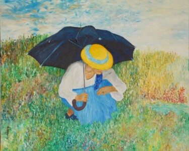 Malerei mit dem Titel "Anne mit Sonnenschi…" von Harry Lübke (hARRY), Original-Kunstwerk, Öl