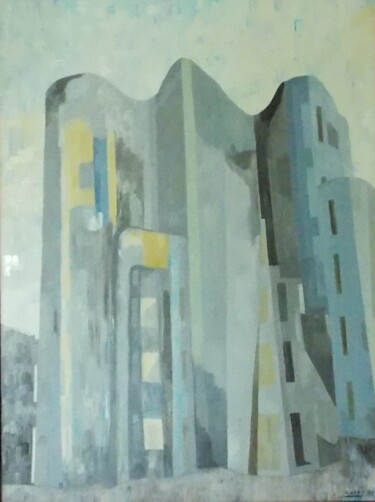 Malerei mit dem Titel "Gehry-Bau Neuer Zol…" von Harry Lübke (hARRY), Original-Kunstwerk, Öl