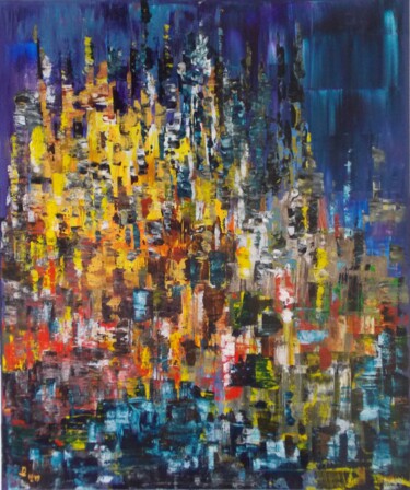 Painting titled "Left Town Side on t…" by Harry Lübke (hARRY), Original Artwork, Acrylic