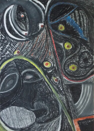 Painting titled "Ancient" by Harry Lübke (hARRY), Original Artwork, Charcoal