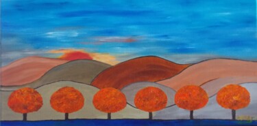 Malerei mit dem Titel "Kleiner Herbst" von Harry Lübke (hARRY), Original-Kunstwerk, Öl