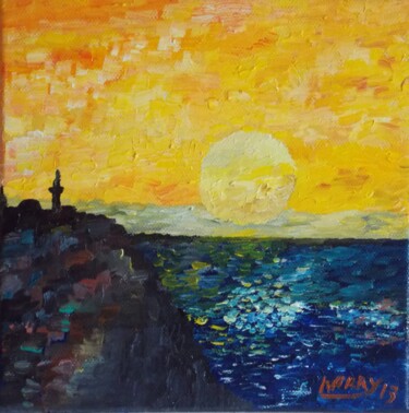 Malerei mit dem Titel "Küstenlandschaft in…" von Harry Lübke (hARRY), Original-Kunstwerk, Öl