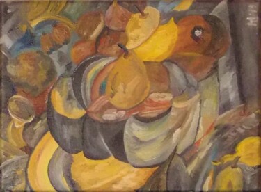 Painting titled "Obstschale" by Harry Lübke (hARRY), Original Artwork, Oil