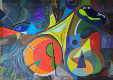 Malerei mit dem Titel "Dreiklang" von Harry Lübke (hARRY), Original-Kunstwerk, Öl